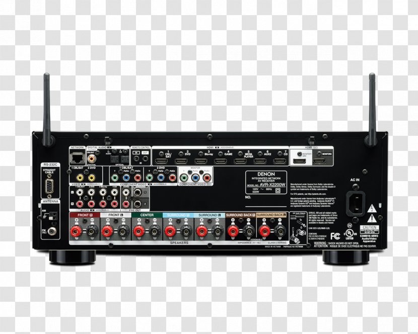 AV Receiver Denon AVR-X2200W AVR-X1400H AVR X2400H - Avrx2200w - Avrx1400h Transparent PNG