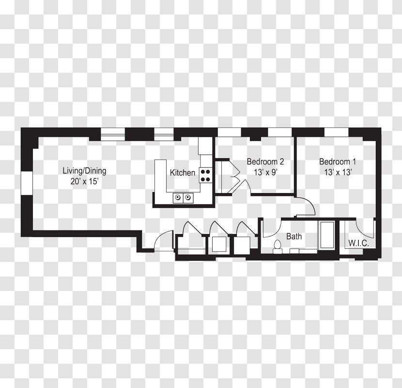 Floor Plan Apartment - Grand Wisconsin Apartments - Rosslyn Transparent PNG