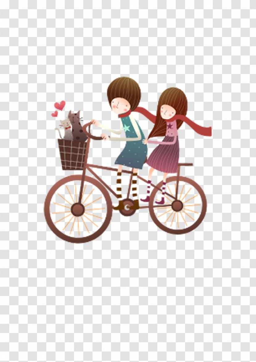 Bicycle Cycling - Watercolor - Cyclist Couple Transparent PNG