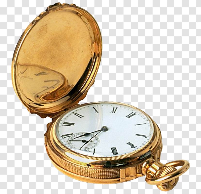 Pocket Watch Clock Dial - Gold Transparent PNG