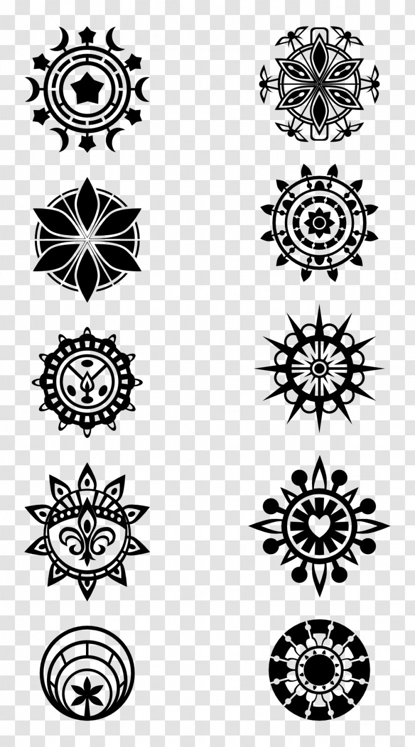 Black And White Flower - Ornament Transparent PNG