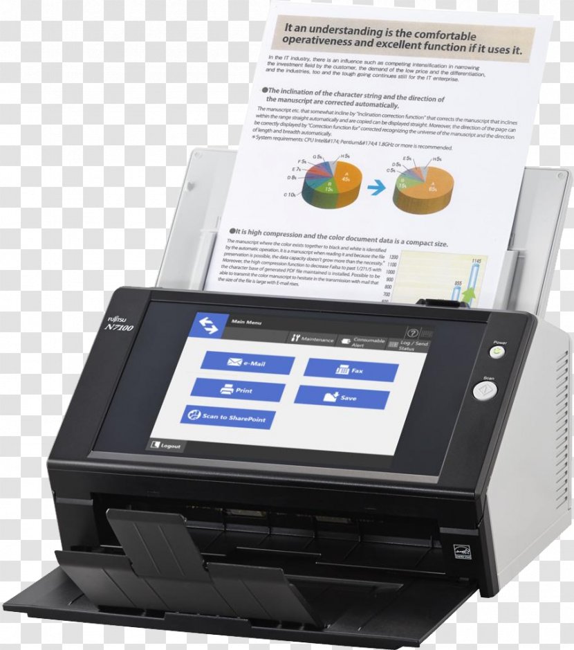 Image Scanner Fujitsu Document Imaging Automatic Feeder Business - Output Device Transparent PNG