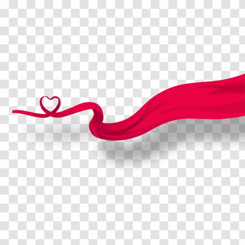 Love Decorative Red Ribbon - Pattern Transparent PNG