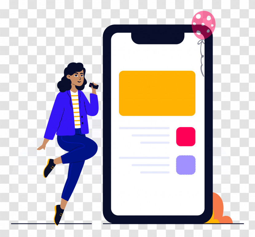 Mobile Phone Ebusiness Girl Transparent PNG