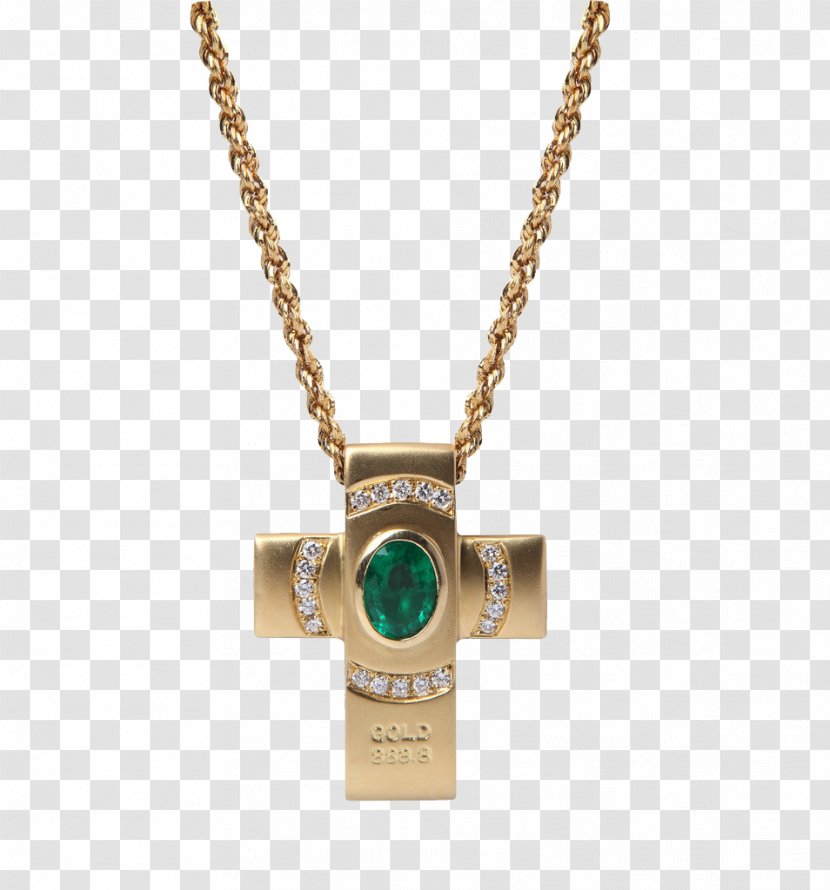 Necklace Jewellery Earring Pendant Gemstone - Emerald Cross Transparent PNG