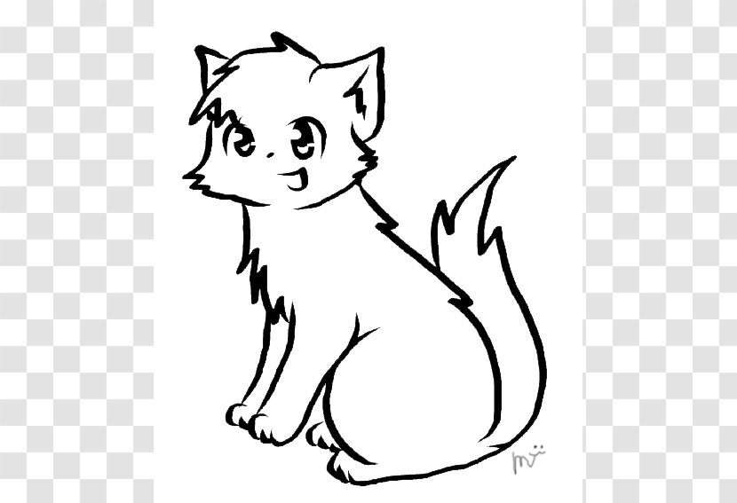 Cats Of The Clans Line Art Warriors Clip - Cartoon - Cat Transparent PNG