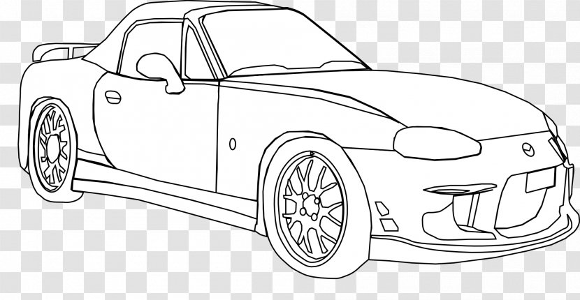 Car Motor Vehicle Mode Of Transport Automotive Lighting - Line Art - Mazda Transparent PNG