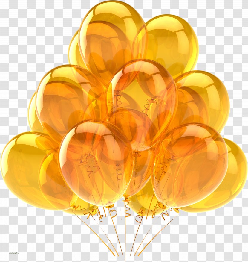 Balloon Birthday Party Clip Art - Fish Oil - Yellow Transparent PNG