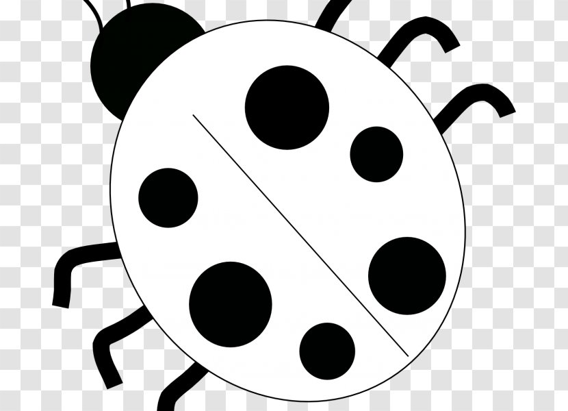 Ladybird Beetle Insect Clip Art - Black And White Transparent PNG