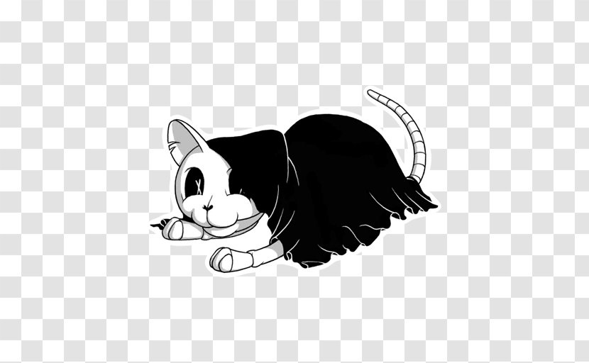 Whiskers Black Cat Sticker Telegram Transparent PNG