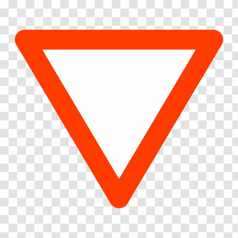 Yield Sign Symbol Traffic Hak Utama Pada Persimpangan - Rectangle Transparent PNG