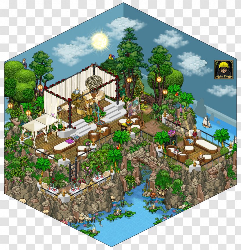 Habbo Living Room Bedroom Building - Aquarium Wallpaper Transparent PNG