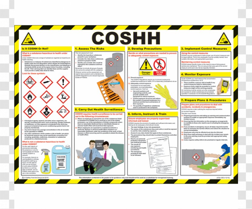 COSHH Poster Safety Graphic Design - Warning Sign Transparent PNG