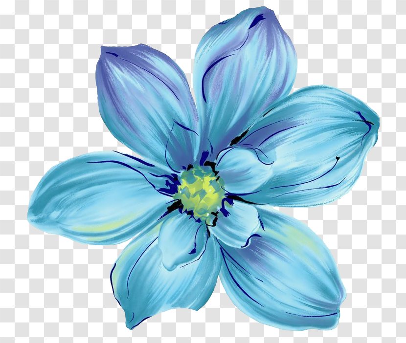 Blue Flower Floral Design Petal - Cosmos Flowers Transparent PNG