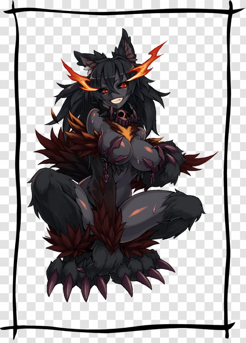 Hellhound Dog Demon Female Monstergirl - Woman Transparent PNG