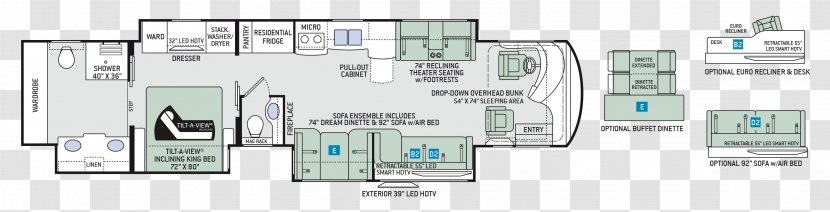 Floor Plan Elkhart Campervans Thor Motor Coach Motorhome - Car Dealership Transparent PNG