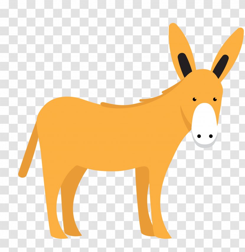 Euclidean Vector Donkey - Pack Animal - Yellow Cute Little Transparent PNG