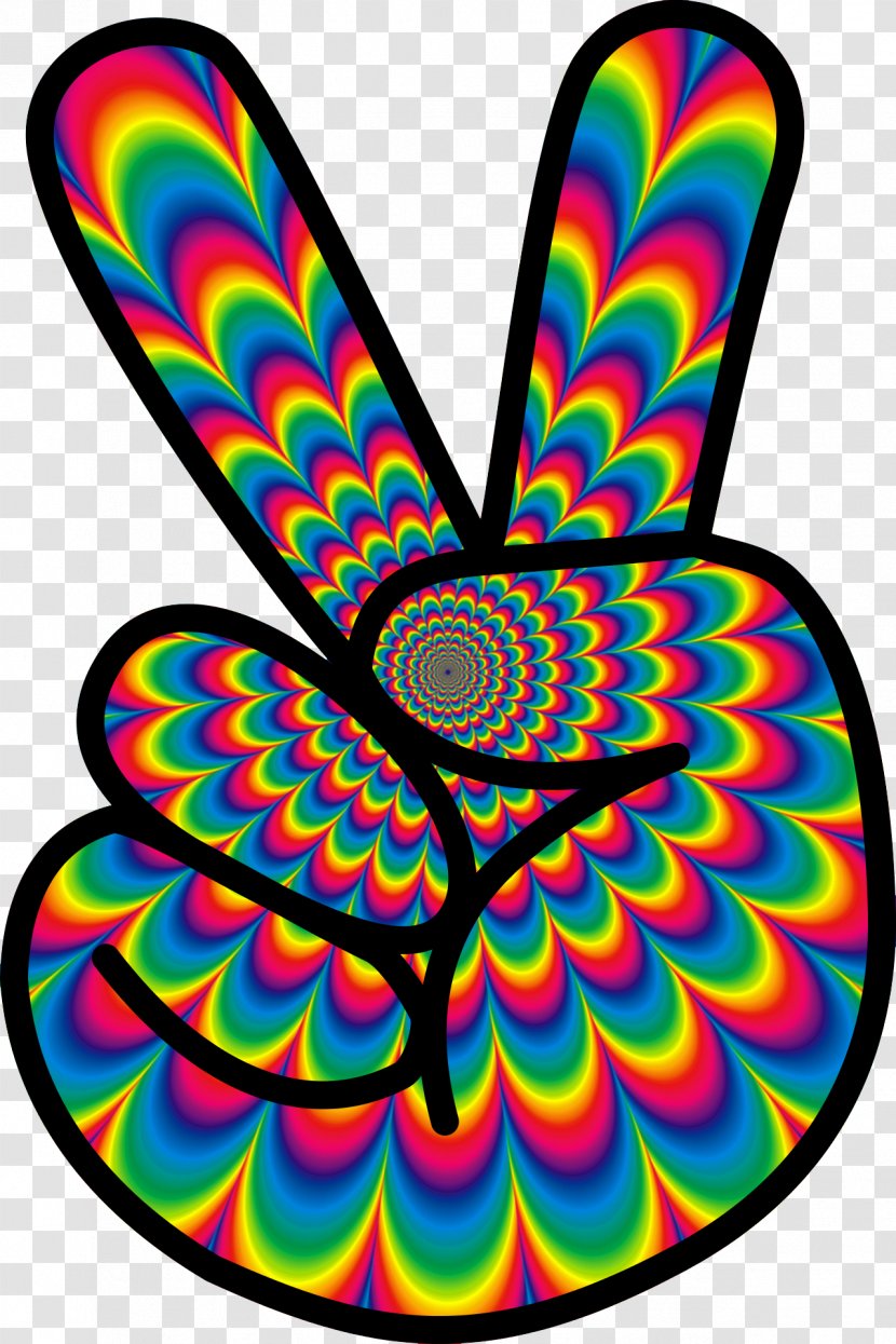 1960s Hippie Flower Power Clip Art - Pollinator - Peace Sign Transparent PNG