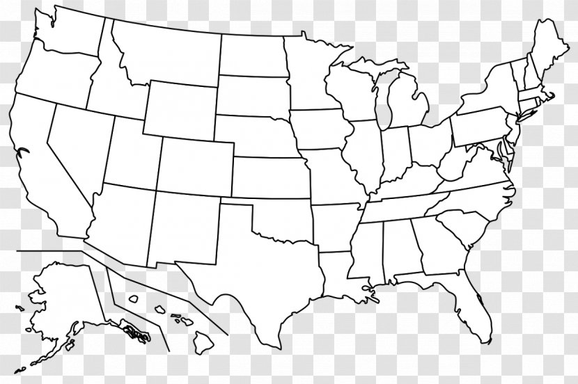 Blank Map Western United States Border World - Diagram - USA Transparent PNG