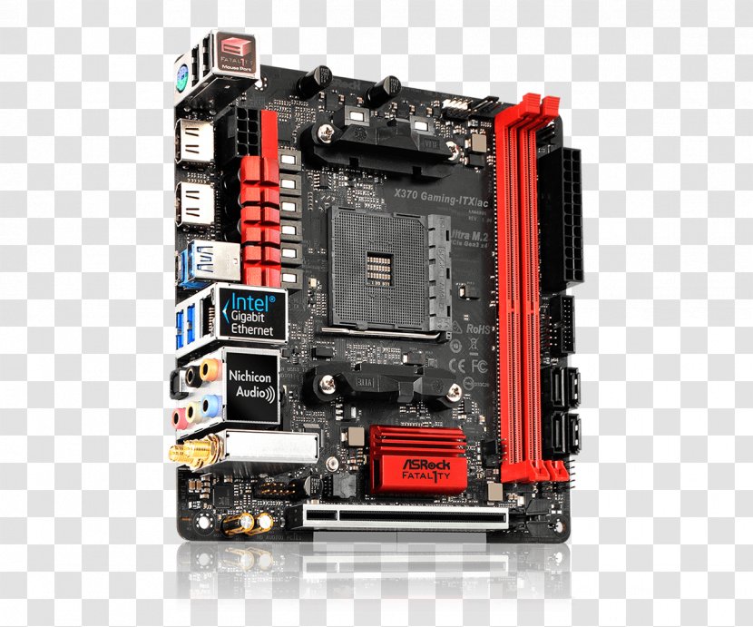 Socket AM4 Fatal1ty X370 Gaming-ITX/ac Mini-ITX ASRock Motherboard - Microcontroller - CPU Transparent PNG