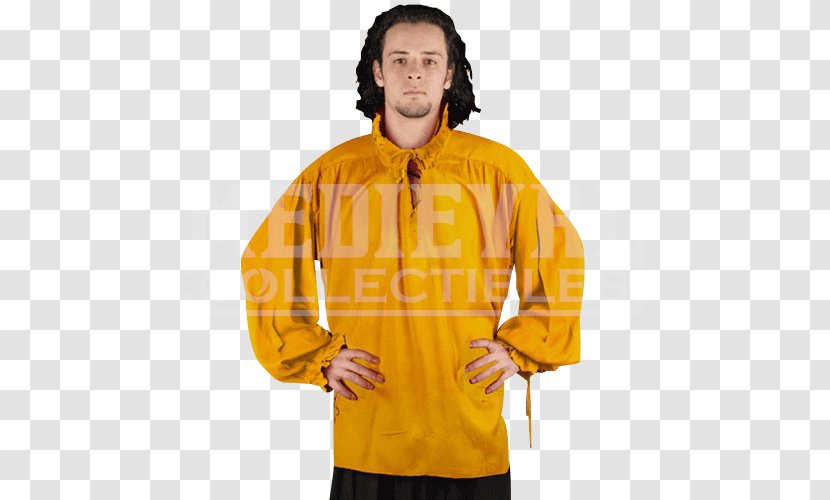 Shirt Hoodie Sleeve Viscose Neckline - Yellow Transparent PNG