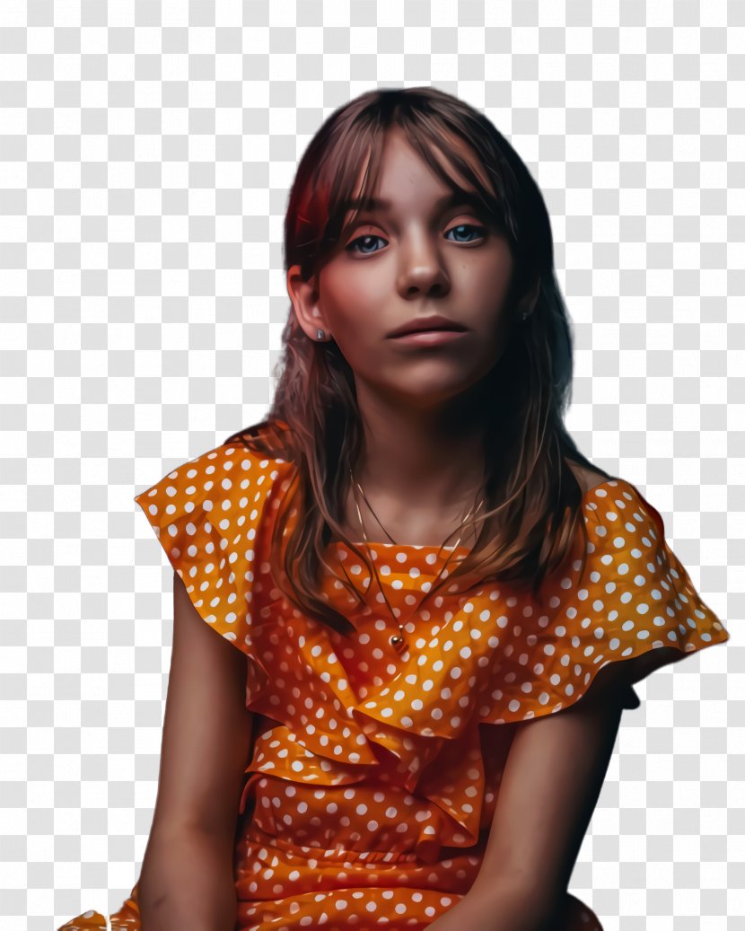 Little Girl - Yellow - Brown Hair Neck Transparent PNG