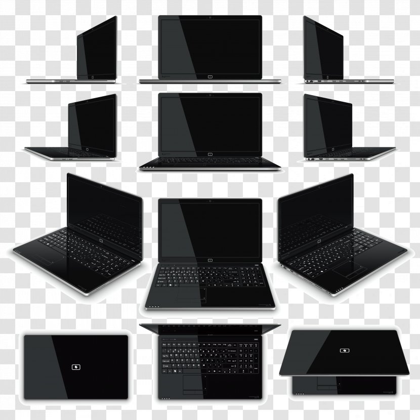 Laptop Royalty-free Illustration - Technology - Vector Notebook Computer Material Each Angle Transparent PNG