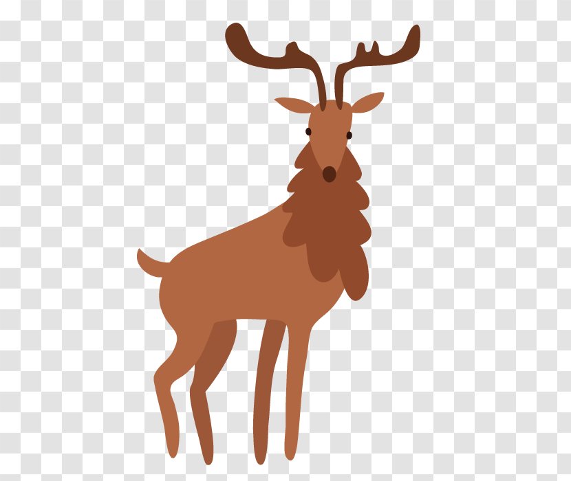 Snow - Reindeer - Deer Painted Animals Vector Image Transparent PNG