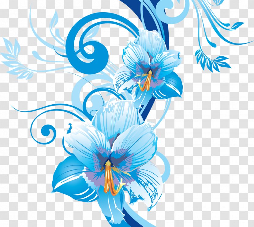 Flower Desktop Wallpaper Blue Drawing - White Transparent PNG