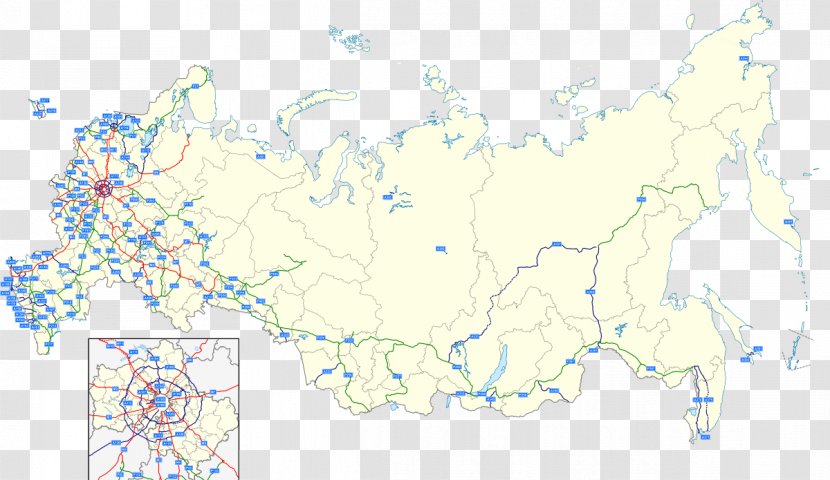 Russian Federal Highways Controlled-access Highway Map Road - Blue - Russia Transparent PNG