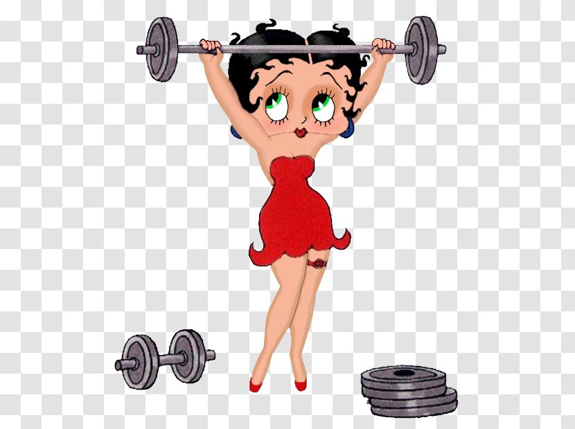 Betty Boop Female Exercise Fitness Centre - Human Leg - Lifting Barbell Beauty Transparent PNG