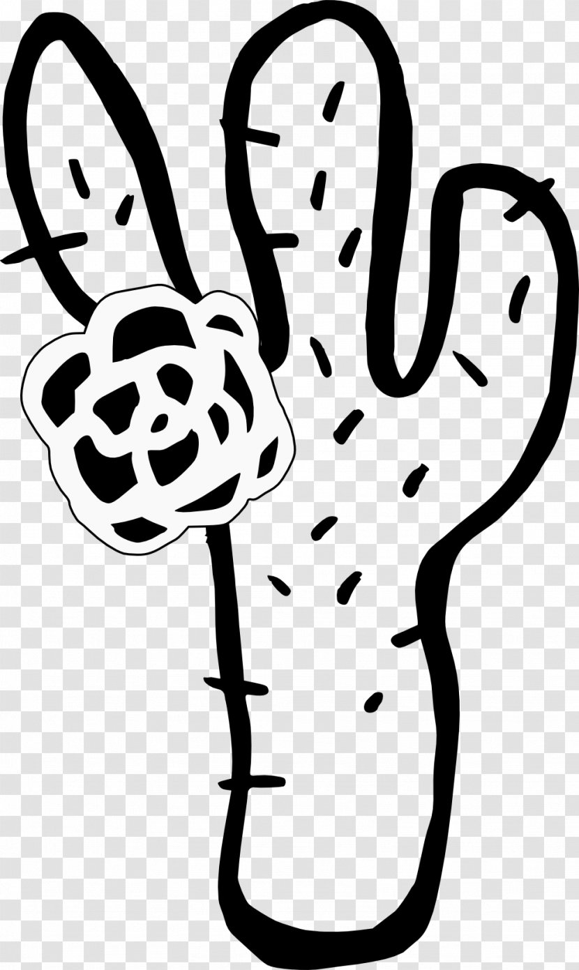 Black And White Clip Art - Heart - Cactus Transparent PNG