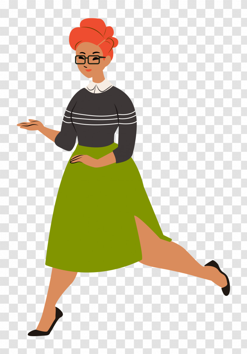 Walking Girl Skirt Transparent PNG