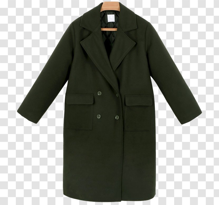Overcoat Trench Coat - Button - Long Transparent PNG