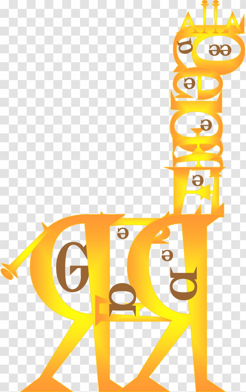 Giraffe Microsoft Word Letter Font - Wordart - Techno Transparent PNG