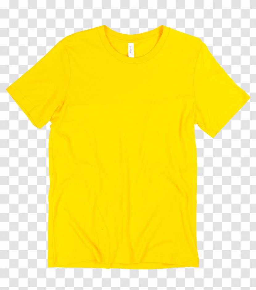 T-shirt Polo Shirt Crew Neck Sleeve - Yellow - T Print Transparent PNG