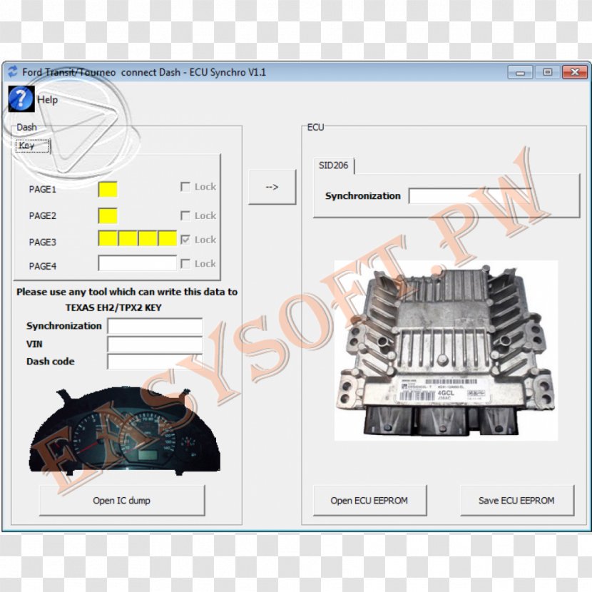 Ford Transit Connect Mondeo Galaxy Car - Ecu Repair Transparent PNG