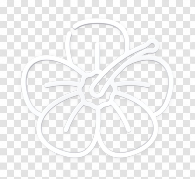 Tropical Icon Flower - Blackandwhite - Emblem Symbol Transparent PNG
