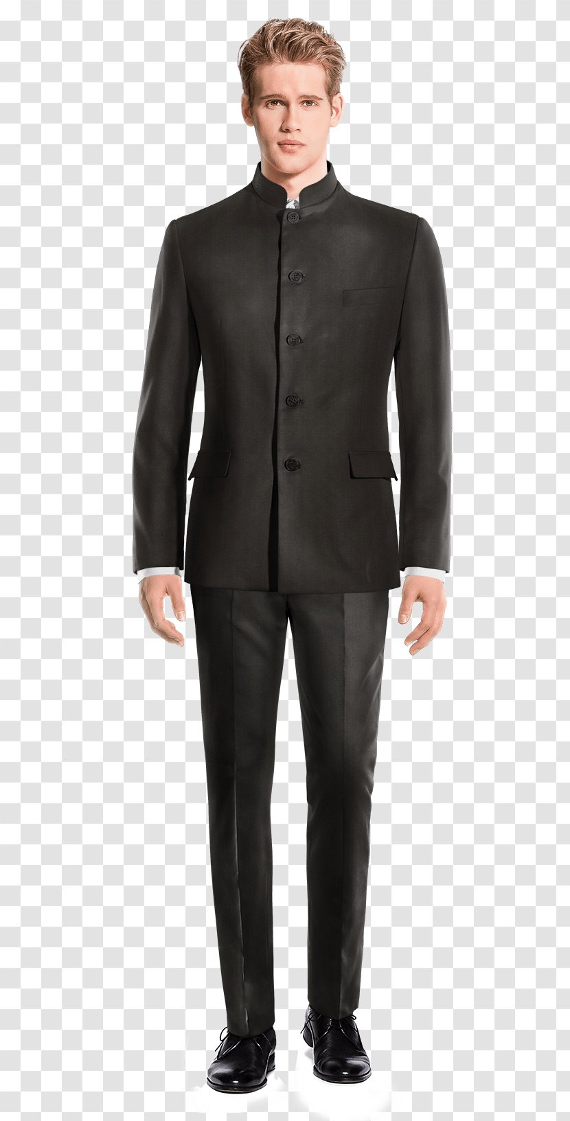 Tweed Mao Suit Tuxedo Pants - Black Transparent PNG