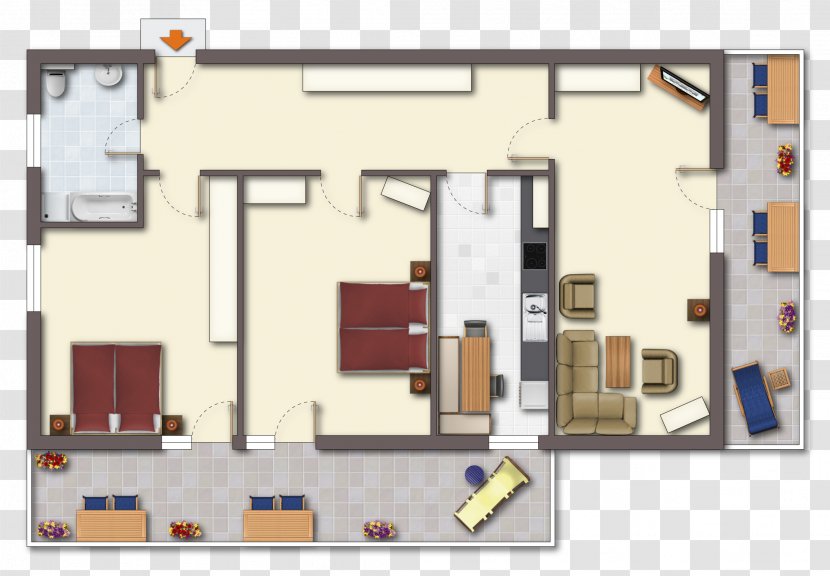 Floor Plan Table House Cuisine Américaine Facade - Industrial Design Transparent PNG