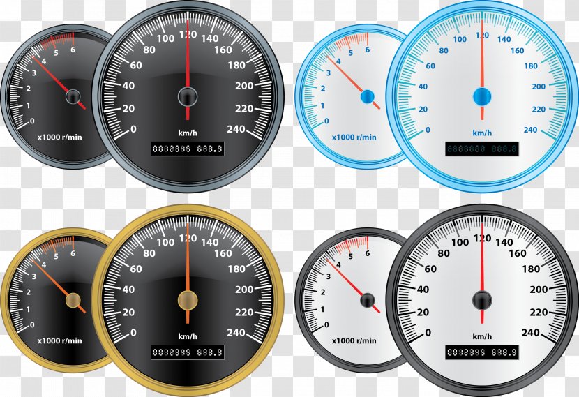 Car Tachometer Speedometer Icon - Vector Transparent PNG
