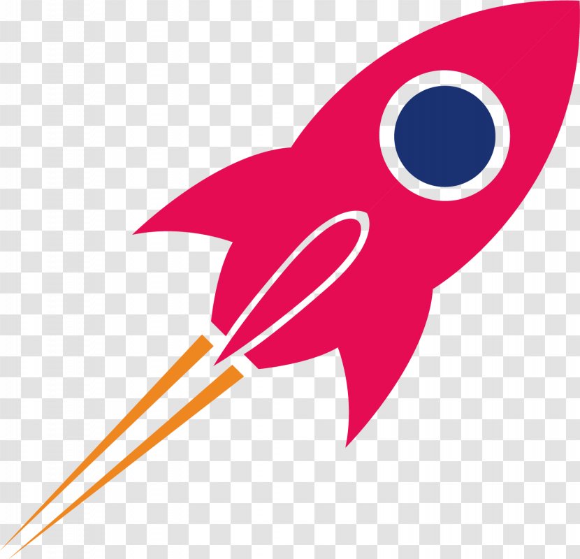 Rocket Cartoon - Launch - Pink Transparent PNG