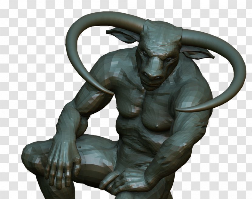 Bronze Sculpture Figurine Classical - Statue - Minotaur Transparent PNG