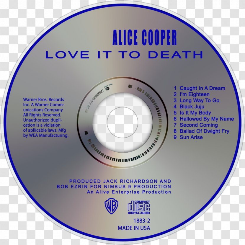 Compact Disc Love It To Death Disk Storage - Data Device - Alice Cooper Transparent PNG