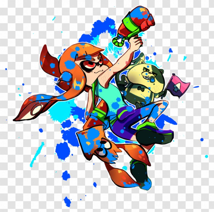 Splatoon Fan Art Character Paint Rollers - Squirt Gun Transparent PNG