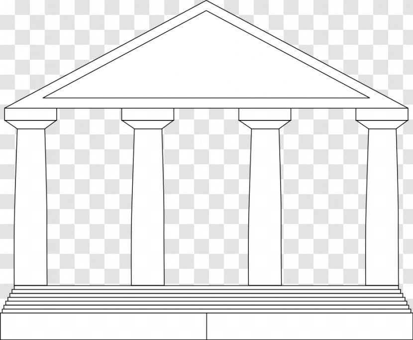 Architecture Drawing Doric Order Structure Ancient Greek Temple - Line Art Transparent PNG