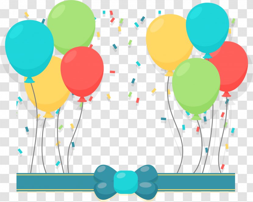 Color Balloon Streamer - Designer Transparent PNG