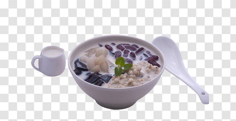 Grass Jelly Gelatin Dessert Milk Taro Ball Baobing - Sago Soup - Barley Bean Transparent PNG