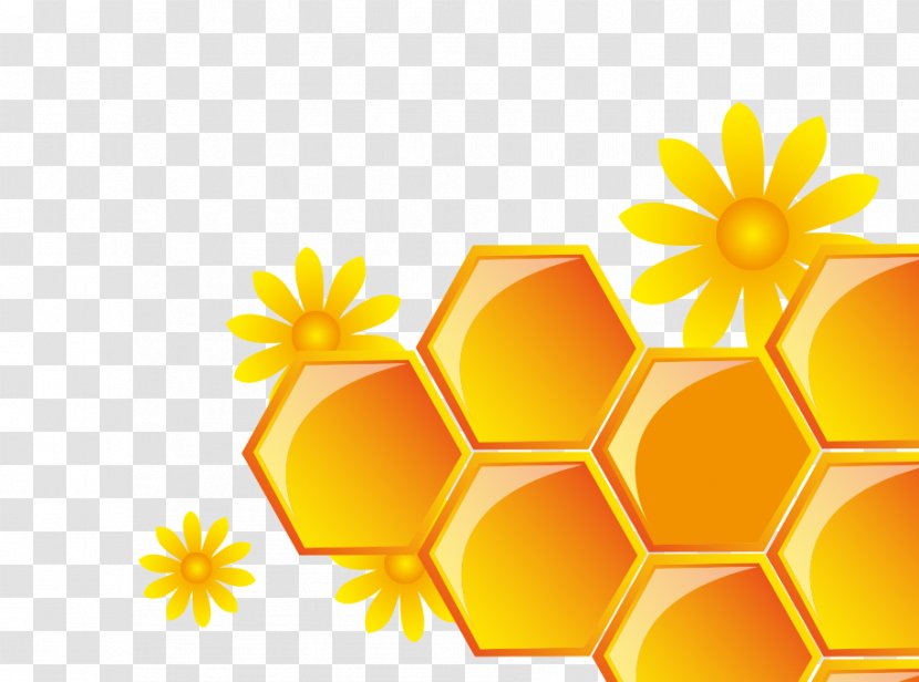 Honeycomb Honey Yellow - Symmetry - Grid Transparent PNG
