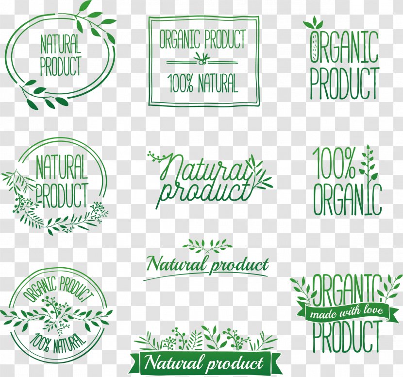 Organic Food Logo Label - Vector Ribbon Transparent PNG